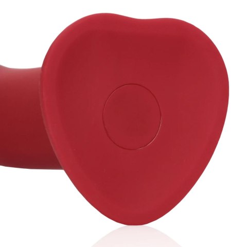SHOTS Non-Phallic Vibrating Dildo - Large - Raspberry Red