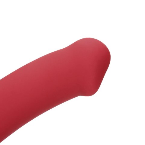 SHOTS Non-Phallic Vibrating Dildo - Large - Raspberry Red