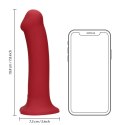 SHOTS Non-Phallic Vibrating Dildo - Large - Raspberry Red