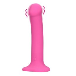 SHOTS Non-Phallic Vibrating Dildo - Medium - Powerful Pink