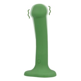 SHOTS Non-Phallic Vibrating Dildo - Small - Forest Green