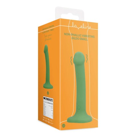 SHOTS Non-Phallic Vibrating Dildo - Small - Forest Green