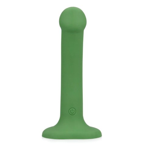 SHOTS Non-Phallic Vibrating Dildo - Small - Forest Green