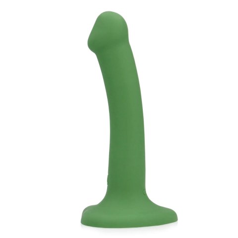 SHOTS Non-Phallic Vibrating Dildo - Small - Forest Green
