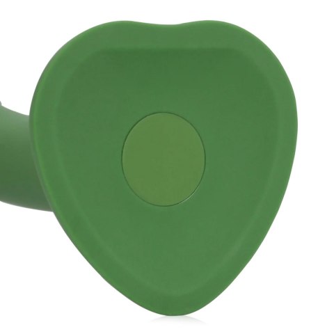 SHOTS Non-Phallic Vibrating Dildo - Small - Forest Green