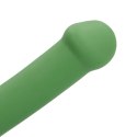 SHOTS Non-Phallic Vibrating Dildo - Small - Forest Green