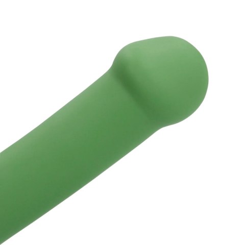 SHOTS Non-Phallic Vibrating Dildo - Small - Forest Green