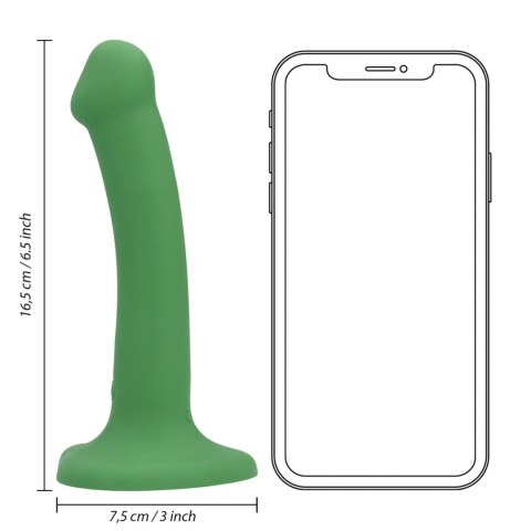 SHOTS Non-Phallic Vibrating Dildo - Small - Forest Green