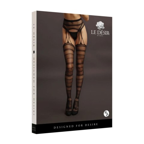 SHOTS Suspender Striped Pantyhose - One Size