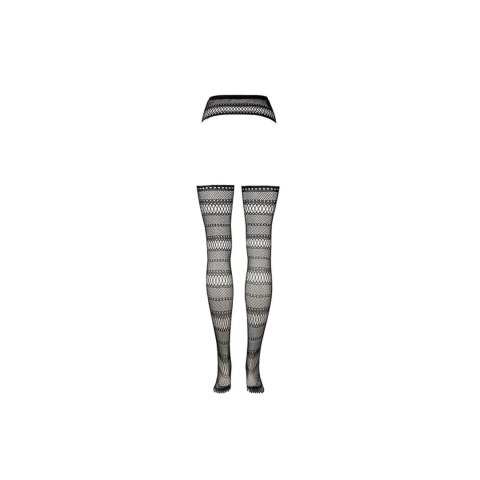 SHOTS Suspender Striped Pantyhose - One Size