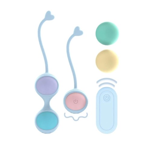 SHOTS Vibrating and 5 Weight Interchangeable Kegel Kit with Remote Control - Purple