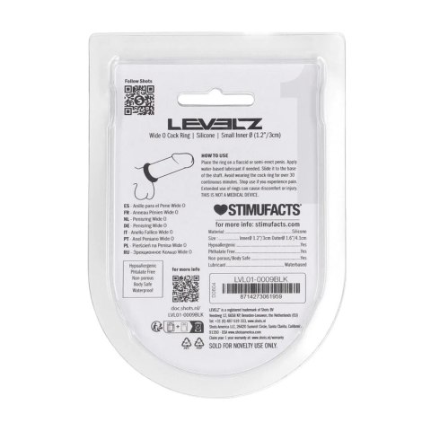 SHOTS Wide O Silicone Cockring - S - 30mm - Black