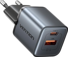 Ładowarka Vention 30W GaN 1x USB-A 1x USB-C czarna