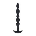 SHOTS Multi Textured Silicone Flared Anal Probe - Black