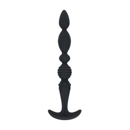 SHOTS Multi Textured Silicone Flared Anal Probe - Black