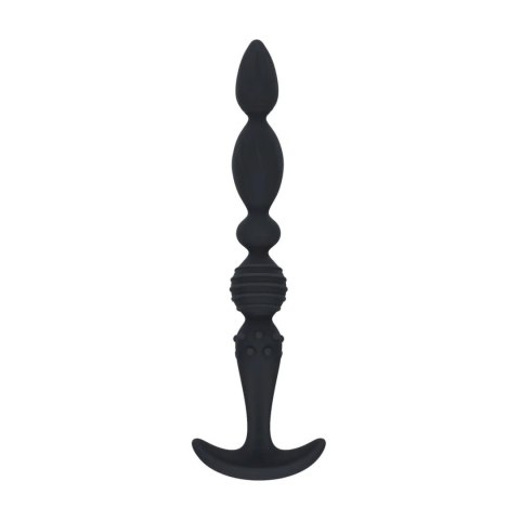 SHOTS Multi Textured Silicone Flared Anal Probe - Black