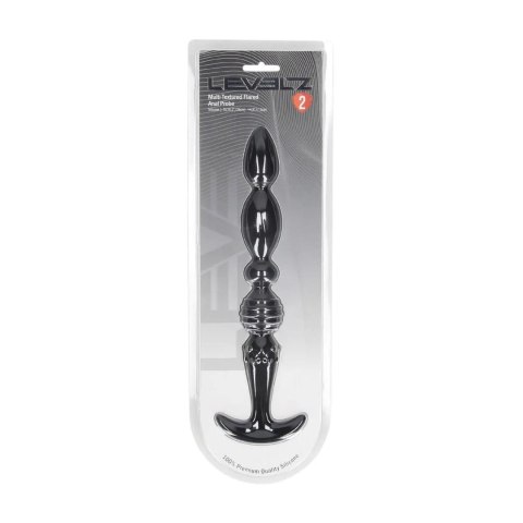 SHOTS Multi Textured Silicone Flared Anal Probe - Black
