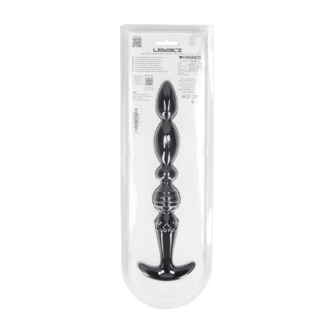 SHOTS Multi Textured Silicone Flared Anal Probe - Black