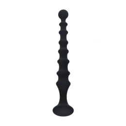 SHOTS Ribbed Silicone Flared Anal Probe - Black
