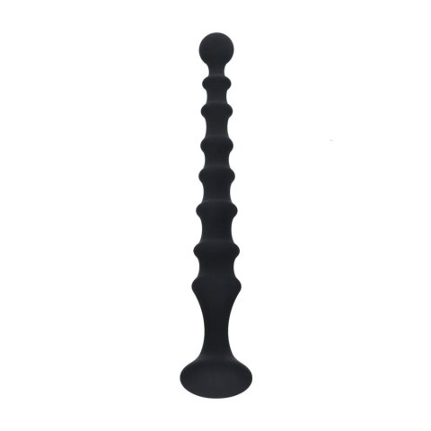 SHOTS Ribbed Silicone Flared Anal Probe - Black