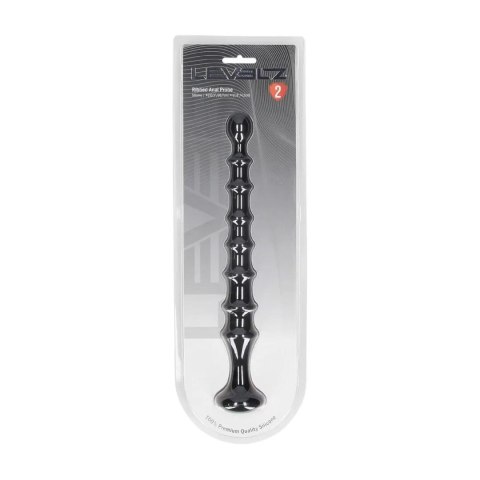 SHOTS Ribbed Silicone Flared Anal Probe - Black