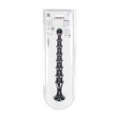 SHOTS Ribbed Silicone Flared Anal Probe - Black