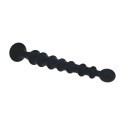 SHOTS Ribbed Silicone Flared Anal Probe - Black