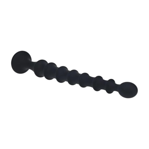 SHOTS Ribbed Silicone Flared Anal Probe - Black