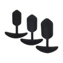 SHOTS Silicone Weighted Anal Plug Training Set of 3 - Black