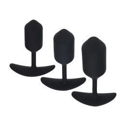 SHOTS Silicone Weighted Anal Plug Training Set of 3 - Black
