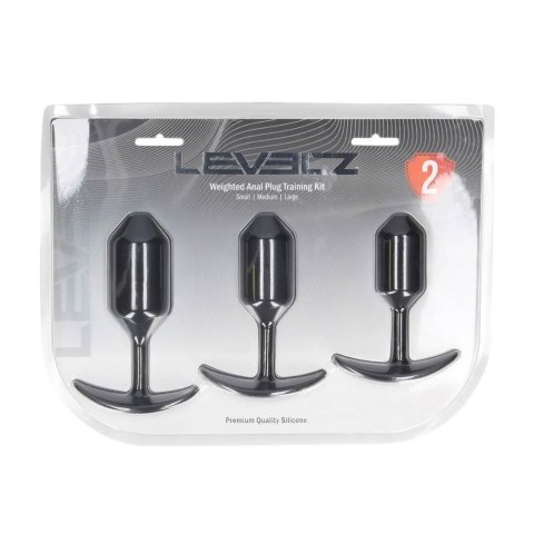 SHOTS Silicone Weighted Anal Plug Training Set of 3 - Black