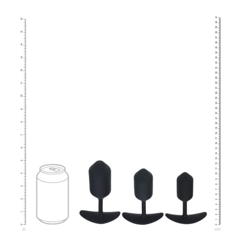 SHOTS Silicone Weighted Anal Plug Training Set of 3 - Black