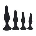 SHOTS Slim Silicone Anal Plug Set of 4 - S/M/L/XL - Black
