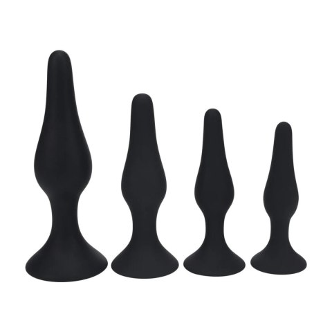 SHOTS Slim Silicone Anal Plug Set of 4 - S/M/L/XL - Black