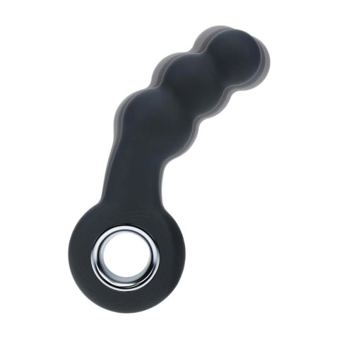 SHOTS Vibrating Beaded Silicone Prostate Massager with Loop - Black