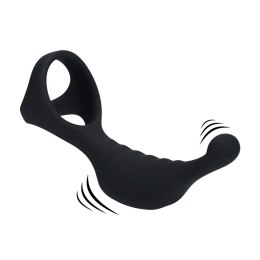 SHOTS Vibrating Silicone Prostate Stimulator with Tri O Cockring - Black