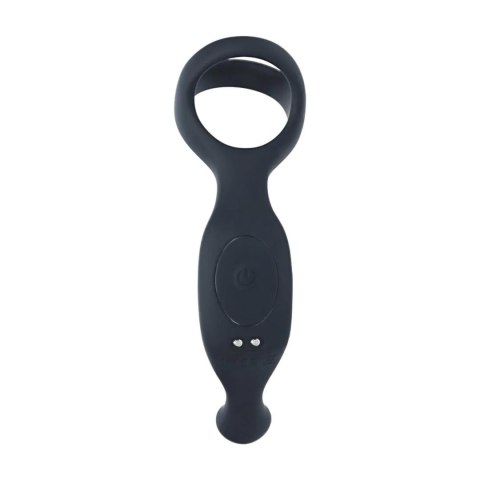 SHOTS Vibrating Silicone Prostate Stimulator with Tri O Cockring - Black