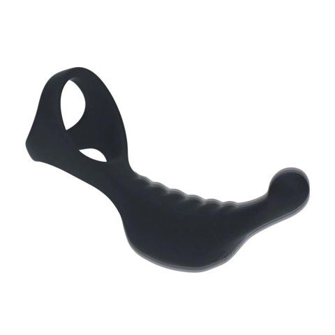SHOTS Vibrating Silicone Prostate Stimulator with Tri O Cockring - Black