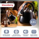 CZAJNIK STALOWY Z GWIZDKIEM 2,5L KLAUSBERG KB-7948 CZARNY