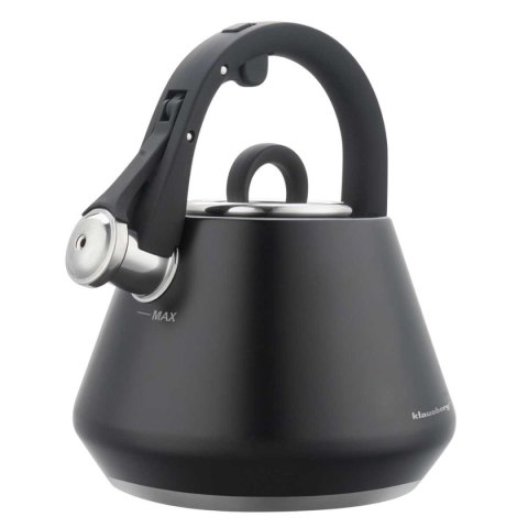 CZAJNIK STALOWY Z GWIZDKIEM 2,5L KLAUSBERG KB-7948 CZARNY