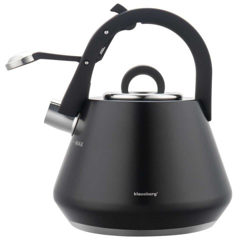 CZAJNIK STALOWY Z GWIZDKIEM 2,5L KLAUSBERG KB-7948 CZARNY