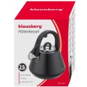 CZAJNIK STALOWY Z GWIZDKIEM 2,5L KLAUSBERG KB-7948 CZARNY