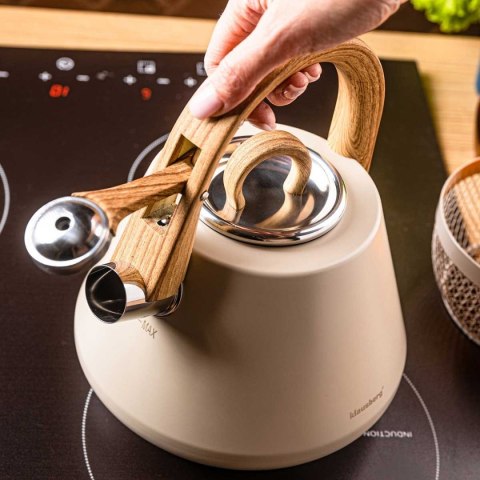 CZAJNIK STALOWY Z GWIZDKIEM 2,5L KLAUSBERG KB-7950 BEŻOWY