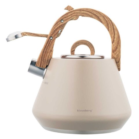CZAJNIK STALOWY Z GWIZDKIEM 2,5L KLAUSBERG KB-7950 BEŻOWY