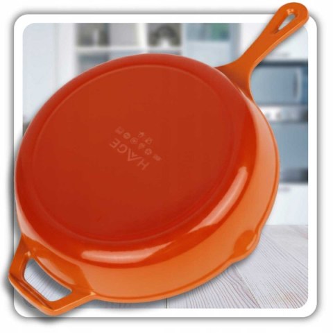 EMALIOWANA PATELNIA ŻELIWNA 26cm HAGE ORANGE
