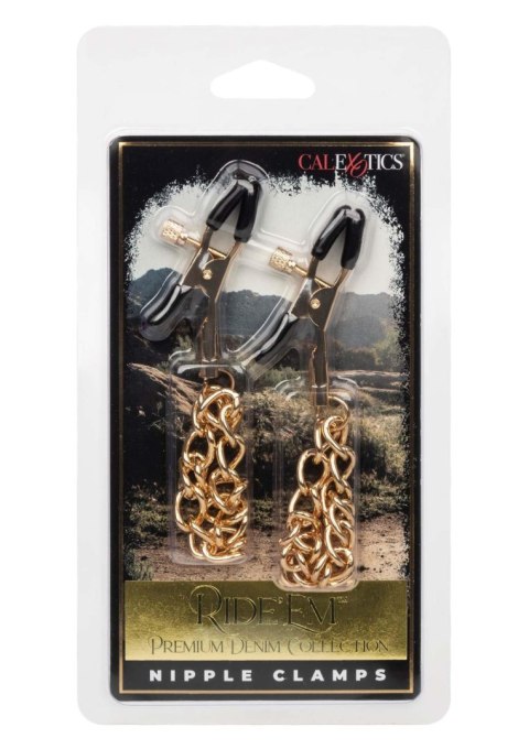 SCALA Ride Em Denim Nipple Clamps Gold