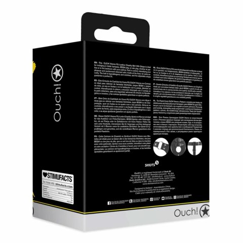 SHOTS PU Leather Chastity Belt with Straps - Black