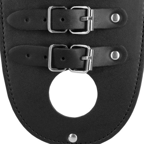 SHOTS PU Leather Chastity Belt with Straps - Black