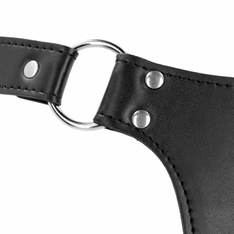 SHOTS PU Leather Chastity Belt with Straps - Black