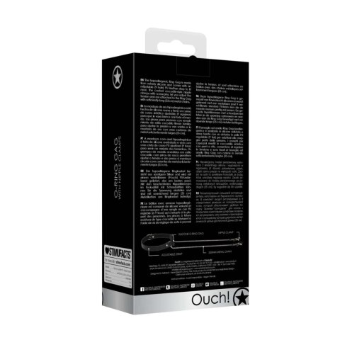 SHOTS O-Ring Ball Gag with Nipple Clamps